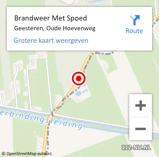 Locatie op kaart van de 112 melding: Brandweer Met Spoed Naar Geesteren, Oude Hoevenweg op 6 januari 2019 03:19