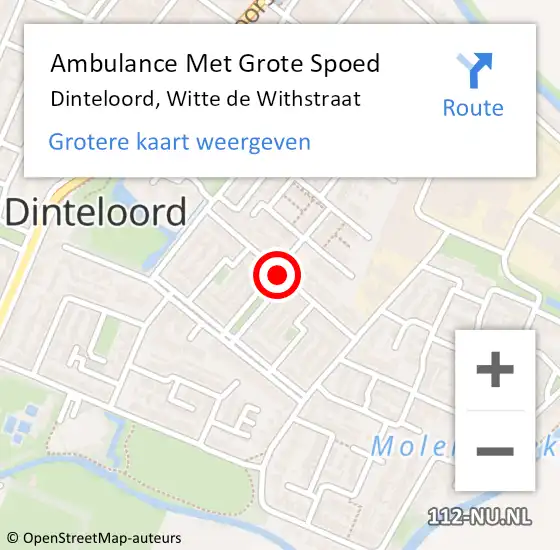 Locatie op kaart van de 112 melding: Ambulance Met Grote Spoed Naar Dinteloord, Witte de Withstraat op 6 januari 2019 06:14