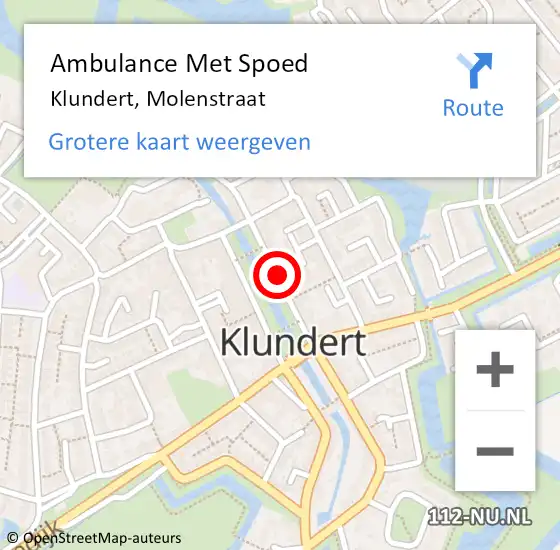 Locatie op kaart van de 112 melding: Ambulance Met Spoed Naar Klundert, Molenstraat op 6 januari 2019 07:37