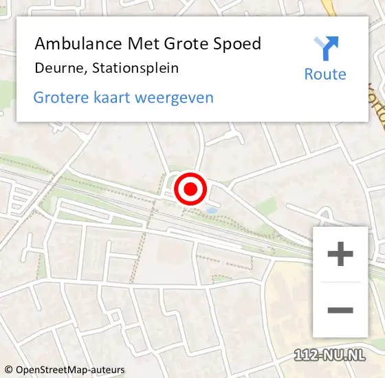 Locatie op kaart van de 112 melding: Ambulance Met Grote Spoed Naar Deurne, Stationsplein op 6 januari 2019 10:35