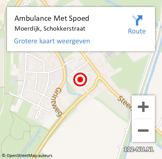 Locatie op kaart van de 112 melding: Ambulance Met Spoed Naar Moerdijk, Schokkerstraat op 6 januari 2019 13:25