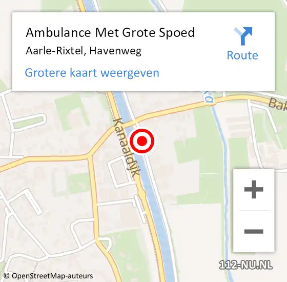 Locatie op kaart van de 112 melding: Ambulance Met Grote Spoed Naar Aarle-Rixtel, Havenweg op 6 januari 2019 17:34