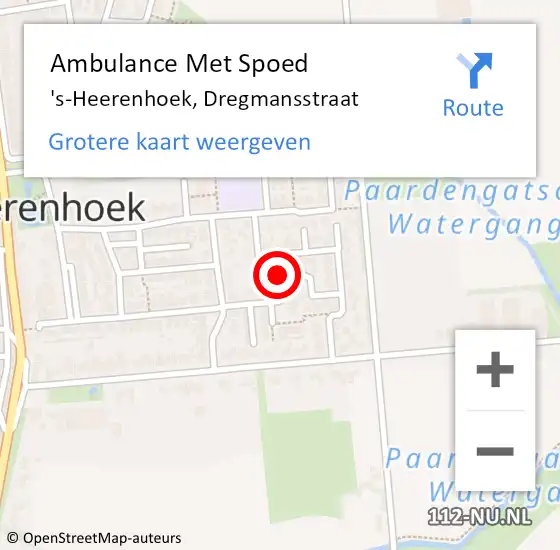 Locatie op kaart van de 112 melding: Ambulance Met Spoed Naar 's-Heerenhoek, Dregmansstraat op 6 januari 2019 21:49