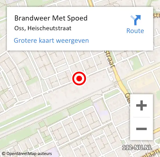 Locatie op kaart van de 112 melding: Brandweer Met Spoed Naar Oss, Heischeutstraat op 6 januari 2019 23:42