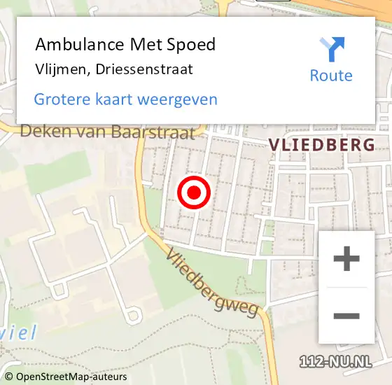 Locatie op kaart van de 112 melding: Ambulance Met Spoed Naar Vlijmen, Driessenstraat op 7 januari 2019 02:05