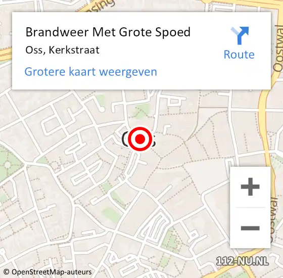 Locatie op kaart van de 112 melding: Brandweer Met Grote Spoed Naar Oss, Kerkstraat op 7 januari 2019 02:26