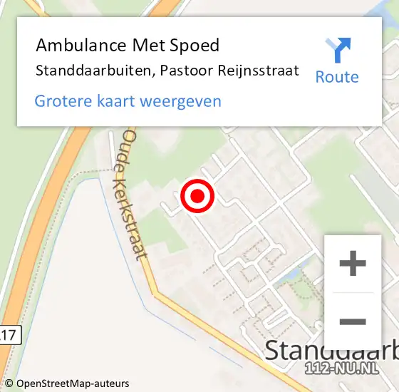 Locatie op kaart van de 112 melding: Ambulance Met Spoed Naar Standdaarbuiten, Pastoor Reijnsstraat op 7 januari 2019 03:42