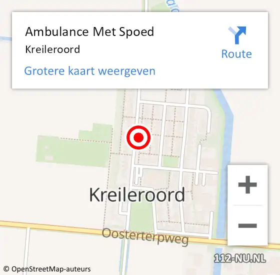 Locatie op kaart van de 112 melding: Ambulance Met Spoed Naar Kreileroord op 7 januari 2019 04:23