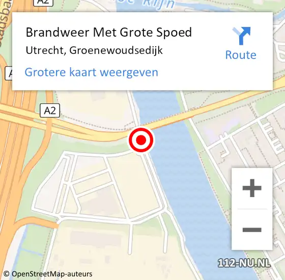 Locatie op kaart van de 112 melding: Brandweer Met Grote Spoed Naar Utrecht, Groenewoudsedijk op 7 januari 2019 05:00