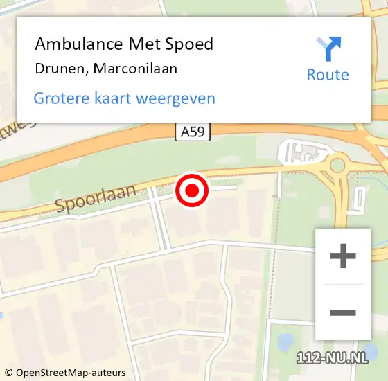 Locatie op kaart van de 112 melding: Ambulance Met Spoed Naar Drunen, Marconilaan op 7 januari 2019 07:32