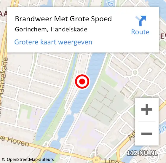 Locatie op kaart van de 112 melding: Brandweer Met Grote Spoed Naar Gorinchem, Handelskade op 7 januari 2019 08:34