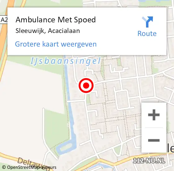 Locatie op kaart van de 112 melding: Ambulance Met Spoed Naar Sleeuwijk, Acacialaan op 7 januari 2019 08:38