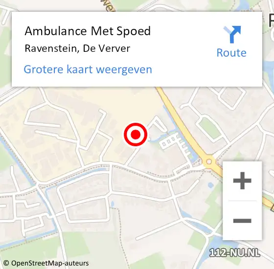 Locatie op kaart van de 112 melding: Ambulance Met Spoed Naar Ravenstein, De Verver op 7 januari 2019 09:21