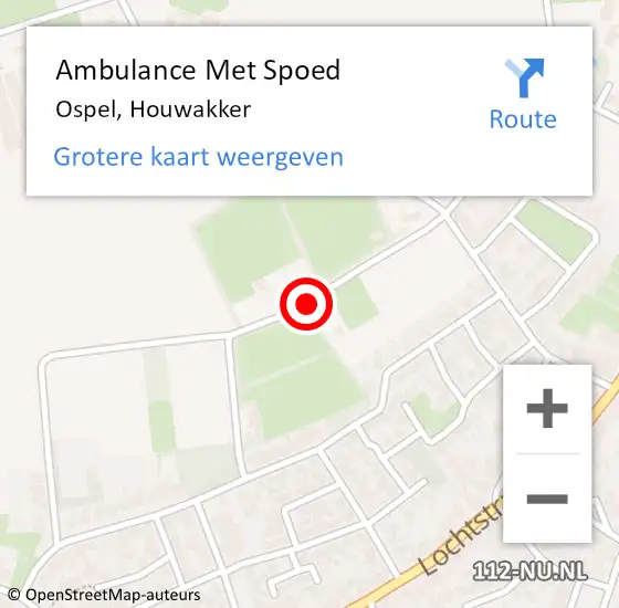 Locatie op kaart van de 112 melding: Ambulance Met Spoed Naar Ospel, Houwakker op 7 januari 2019 09:38