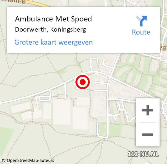 Locatie op kaart van de 112 melding: Ambulance Met Spoed Naar Doorwerth, Koningsberg op 7 januari 2019 10:33