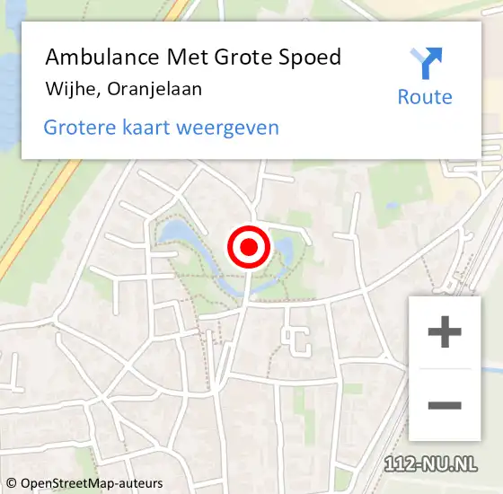 Locatie op kaart van de 112 melding: Ambulance Met Grote Spoed Naar Wijhe, Oranjelaan op 7 januari 2019 11:06