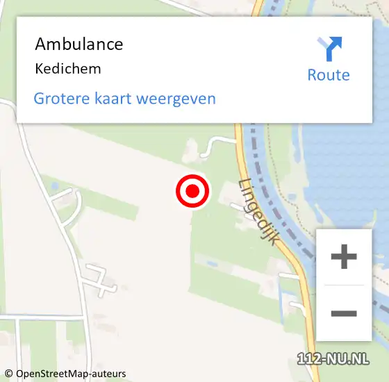 Locatie op kaart van de 112 melding: Ambulance Kedichem op 7 januari 2019 11:48