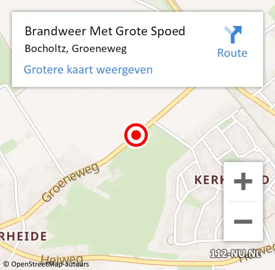 Locatie op kaart van de 112 melding: Brandweer Met Grote Spoed Naar Bocholtz, Groeneweg op 7 januari 2019 12:28