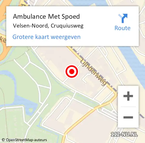 Locatie op kaart van de 112 melding: Ambulance Met Spoed Naar Velsen-Noord, Cruquiusweg op 7 januari 2019 12:30