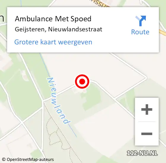 Locatie op kaart van de 112 melding: Ambulance Met Spoed Naar Geijsteren, Nieuwlandsestraat op 7 januari 2019 12:34