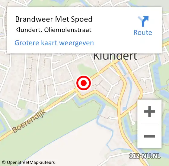 Locatie op kaart van de 112 melding: Brandweer Met Spoed Naar Klundert, Oliemolenstraat op 7 januari 2019 12:40