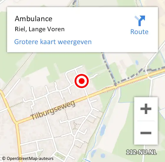 Locatie op kaart van de 112 melding: Ambulance Riel, Lange Voren op 7 januari 2019 12:50