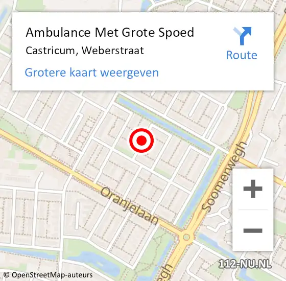 Locatie op kaart van de 112 melding: Ambulance Met Grote Spoed Naar Castricum, Weberstraat op 7 januari 2019 12:55