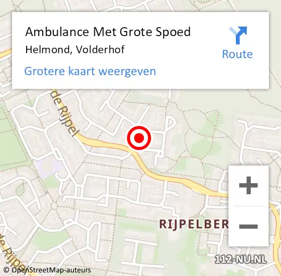 Locatie op kaart van de 112 melding: Ambulance Met Grote Spoed Naar Helmond, Volderhof op 7 januari 2019 16:00