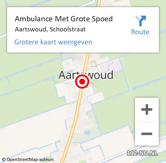 Locatie op kaart van de 112 melding: Ambulance Met Grote Spoed Naar Aartswoud, Schoolstraat op 7 januari 2019 17:52