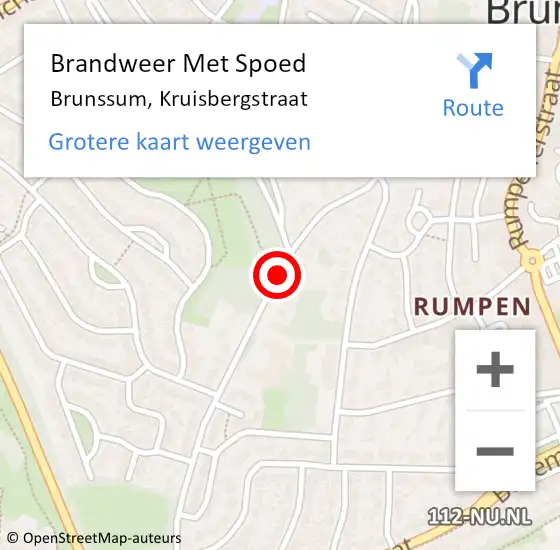 Locatie op kaart van de 112 melding: Brandweer Met Spoed Naar Brunssum, Kruisbergstraat op 7 januari 2019 18:13