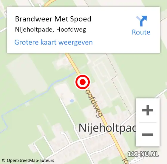 Locatie op kaart van de 112 melding: Brandweer Met Spoed Naar Nijeholtpade, Hoofdweg op 7 januari 2019 19:44