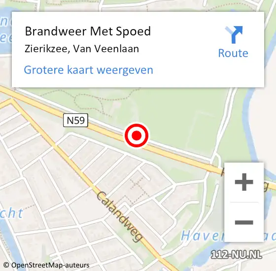 Locatie op kaart van de 112 melding: Brandweer Met Spoed Naar Zierikzee, Van Veenlaan op 7 januari 2019 20:12