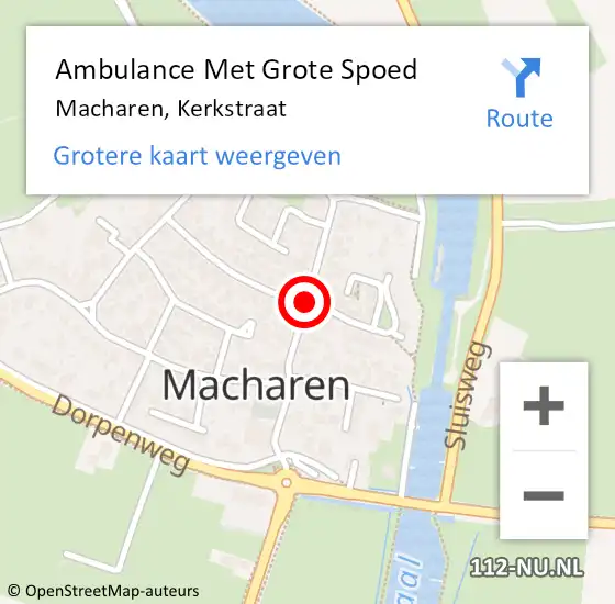 Locatie op kaart van de 112 melding: Ambulance Met Grote Spoed Naar Macharen, Kerkstraat op 7 januari 2019 23:12