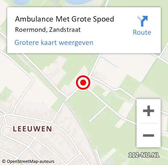 Locatie op kaart van de 112 melding: Ambulance Met Grote Spoed Naar Roermond, Zandstraat op 7 januari 2019 23:56