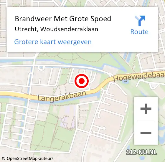 Locatie op kaart van de 112 melding: Brandweer Met Grote Spoed Naar Utrecht, Woudsenderraklaan op 8 januari 2019 00:13