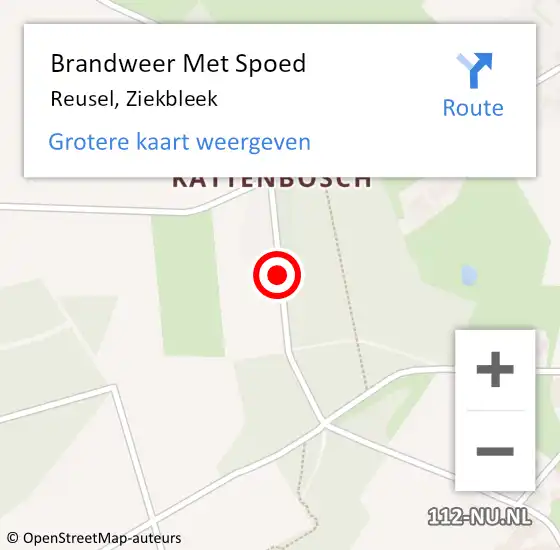 Locatie op kaart van de 112 melding: Brandweer Met Spoed Naar Reusel, Ziekbleek op 8 januari 2019 04:46