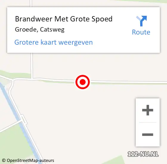 Locatie op kaart van de 112 melding: Brandweer Met Grote Spoed Naar Groede, Catsweg op 8 januari 2019 07:56