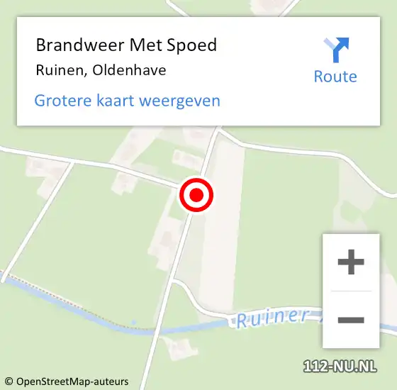 Locatie op kaart van de 112 melding: Brandweer Met Spoed Naar Ruinen, Oldenhave op 8 januari 2019 08:02