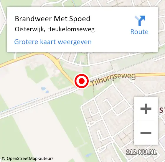 Locatie op kaart van de 112 melding: Brandweer Met Spoed Naar Oisterwijk, Heukelomseweg op 8 januari 2019 08:34