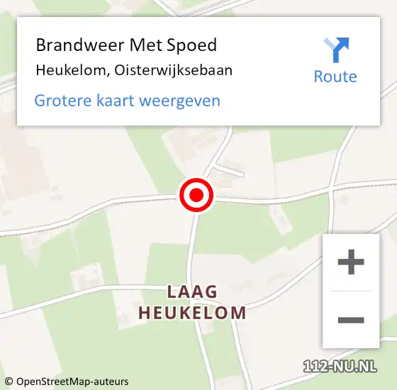 Locatie op kaart van de 112 melding: Brandweer Met Spoed Naar Heukelom, Oisterwijksebaan op 8 januari 2019 08:36