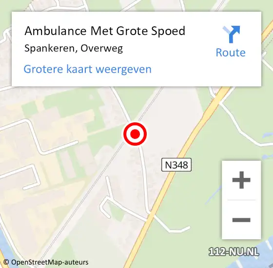 Locatie op kaart van de 112 melding: Ambulance Met Grote Spoed Naar Spankeren, Overweg op 8 januari 2019 08:38