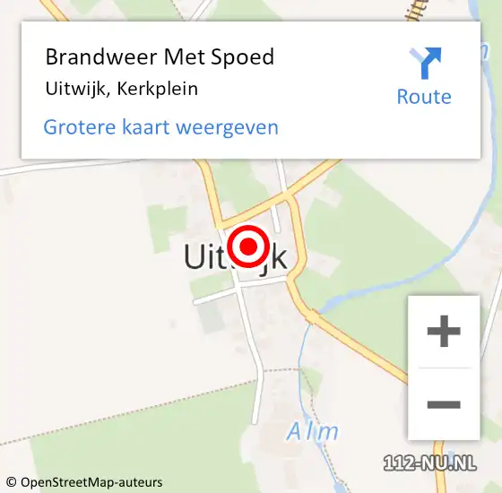 Locatie op kaart van de 112 melding: Brandweer Met Spoed Naar Uitwijk, Kerkplein op 8 januari 2019 08:39