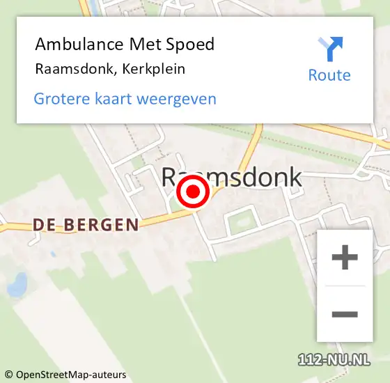 Locatie op kaart van de 112 melding: Ambulance Met Spoed Naar Raamsdonk, Kerkplein op 8 januari 2019 12:03