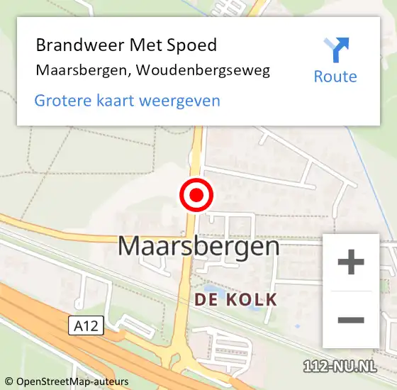 Locatie op kaart van de 112 melding: Brandweer Met Spoed Naar Maarsbergen, Woudenbergseweg op 8 januari 2019 13:52