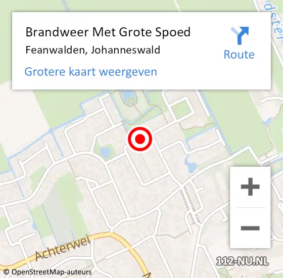 Locatie op kaart van de 112 melding: Brandweer Met Grote Spoed Naar Feanwalden, Johanneswald op 8 januari 2019 14:35