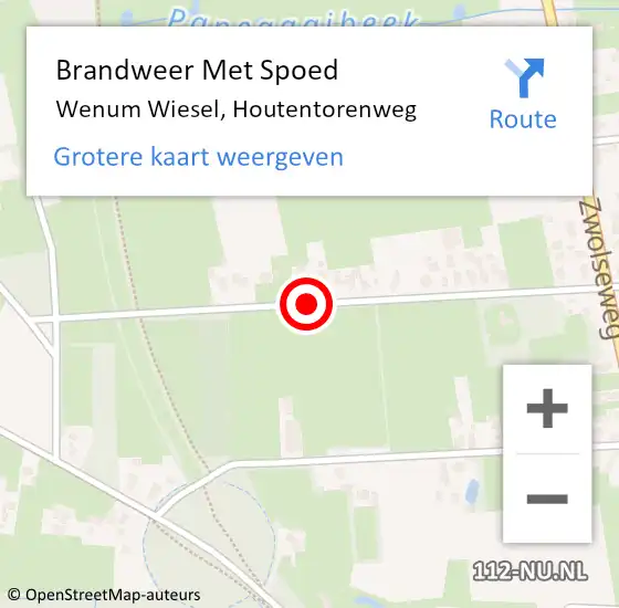 Locatie op kaart van de 112 melding: Brandweer Met Spoed Naar Wenum Wiesel, Houtentorenweg op 8 januari 2019 15:27