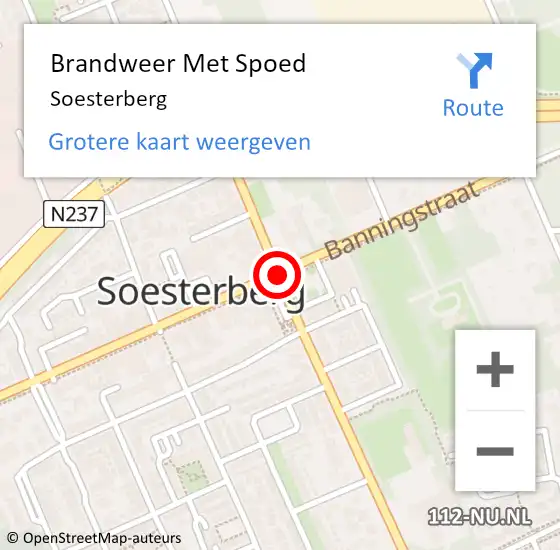 Locatie op kaart van de 112 melding: Brandweer Met Spoed Naar Soesterberg op 8 januari 2019 15:27