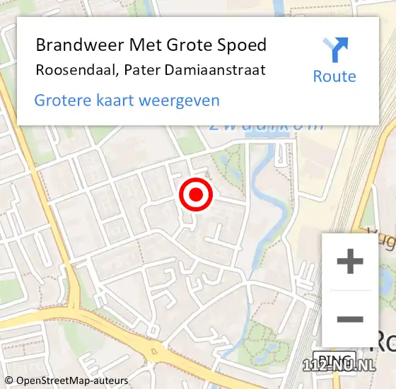 Locatie op kaart van de 112 melding: Brandweer Met Grote Spoed Naar Roosendaal, Pater Damiaanstraat op 8 januari 2019 15:37