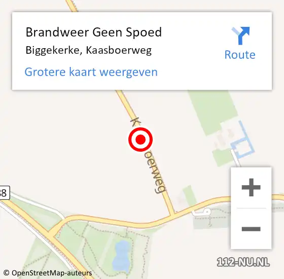 Locatie op kaart van de 112 melding: Brandweer Geen Spoed Naar Biggekerke, Kaasboerweg op 8 januari 2019 16:25