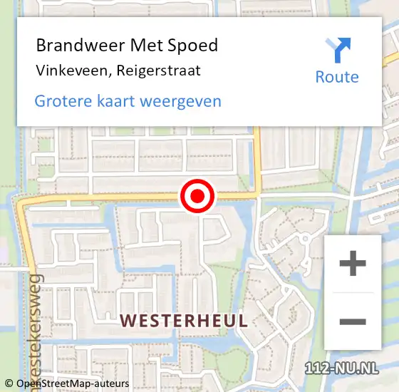 Locatie op kaart van de 112 melding: Brandweer Met Spoed Naar Vinkeveen, Reigerstraat op 8 januari 2019 17:55